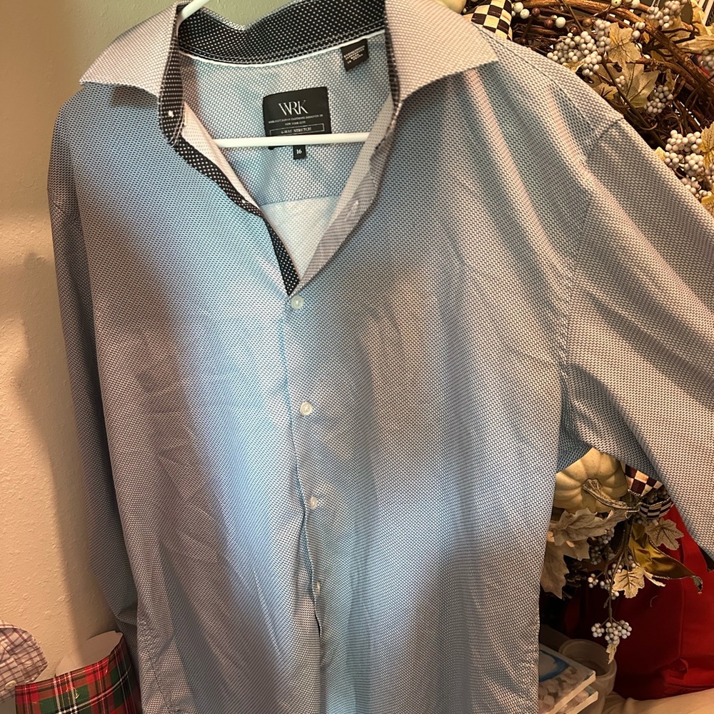 Men's Blue WRK Button-Up Shirt
